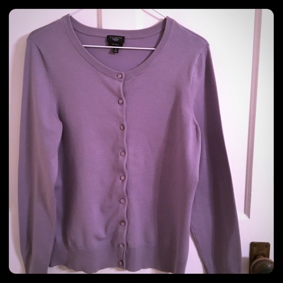 For Spring! Talbots lavender cardigan sweater! - Picture 1 of 3